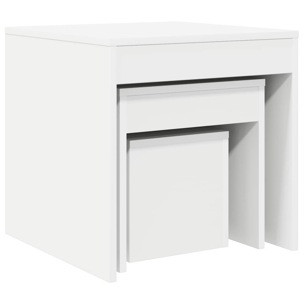 Nesting Tables 3 pcs White Engineered Wood