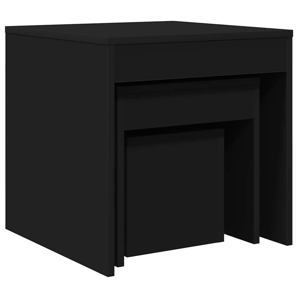 Nesting Tables 3 pcs Black Engineered Wood
