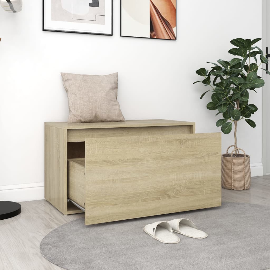 Hall Bench 80x40x45 cm Sonoma Oak Engineered Wood