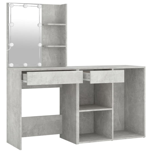 Led Dressing Table With Cabinet Engineered Wood