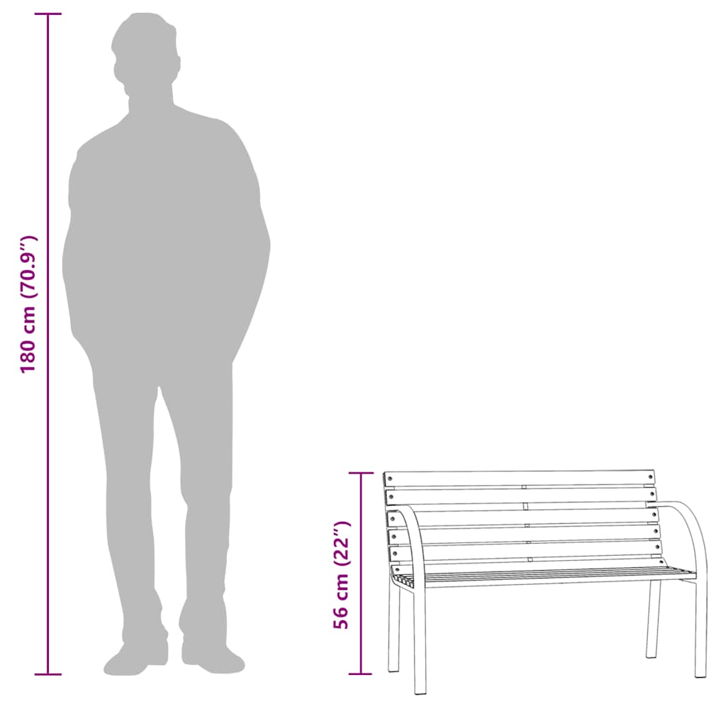 Children Garden Bench 81 cm Chinese Fir Wood Grey