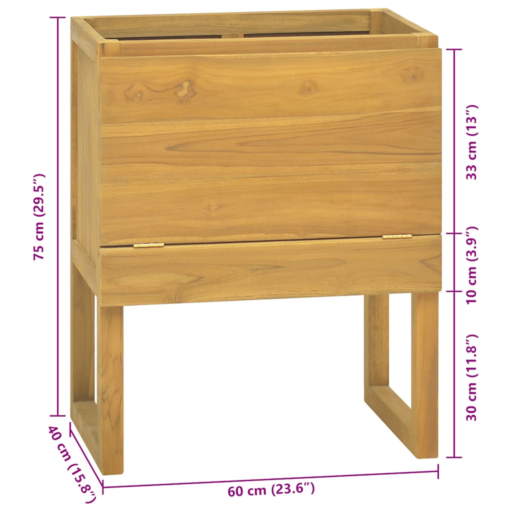 Bathroom Cabinet 60x40x75 cm Solid Wood Teak
