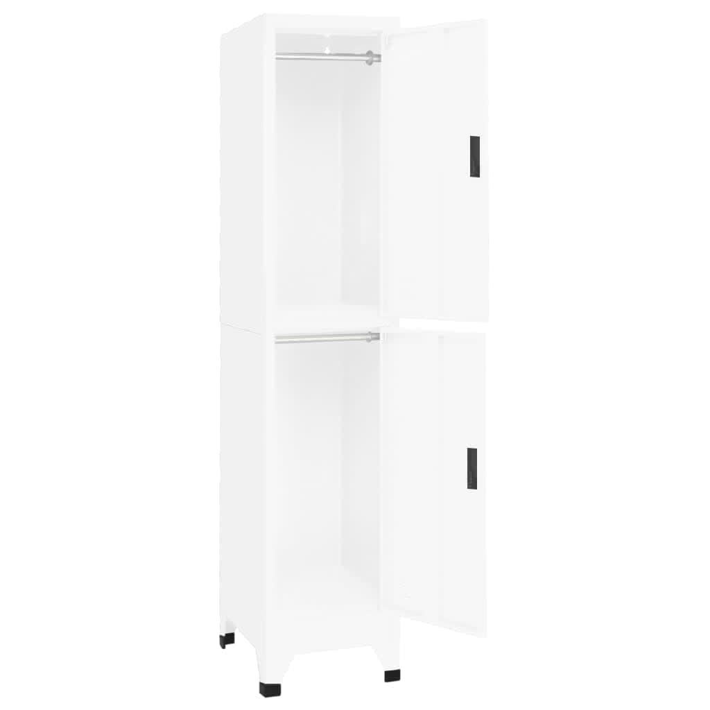 Locker Cabinet White 38x45x180 cm Steel
