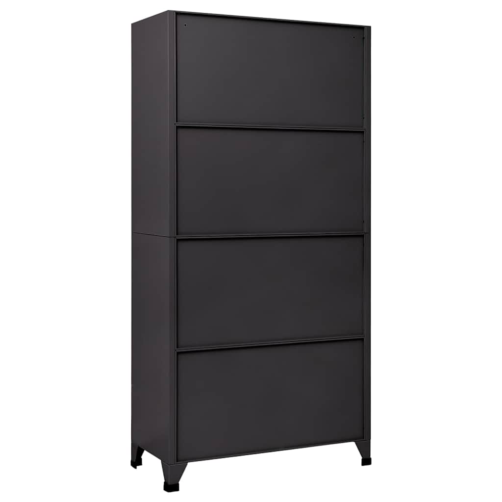 Locker Cabinet Anthracite and Red 90x40x180 cm Steel