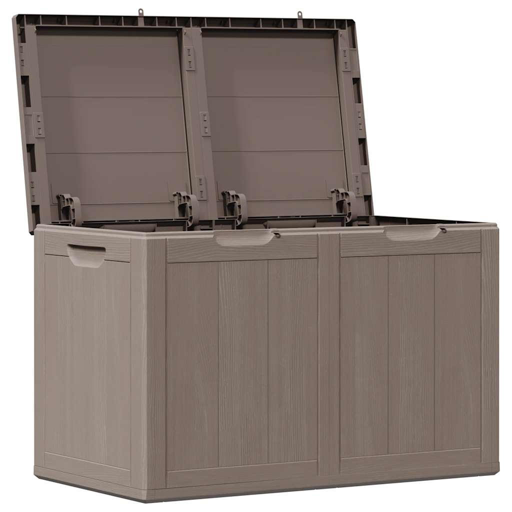 Garden Storage Box 180L Brown PP Wood Look