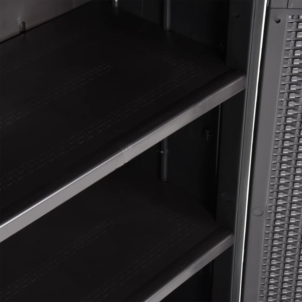 Garden Storage Cabinet Black 65x45x172 cm PP Rattan