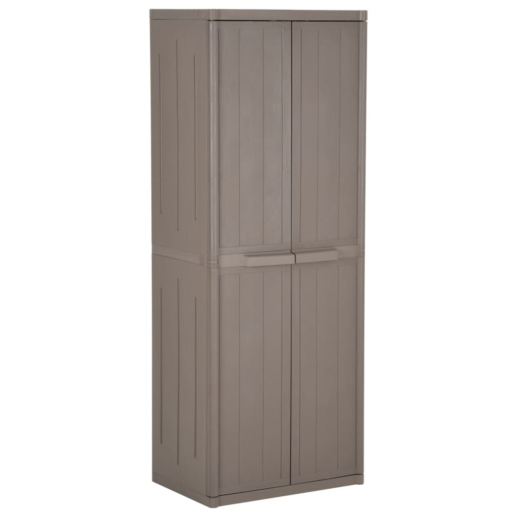 Garden Storage Cabinet Brown 65x45x172 cm PP Wood Look