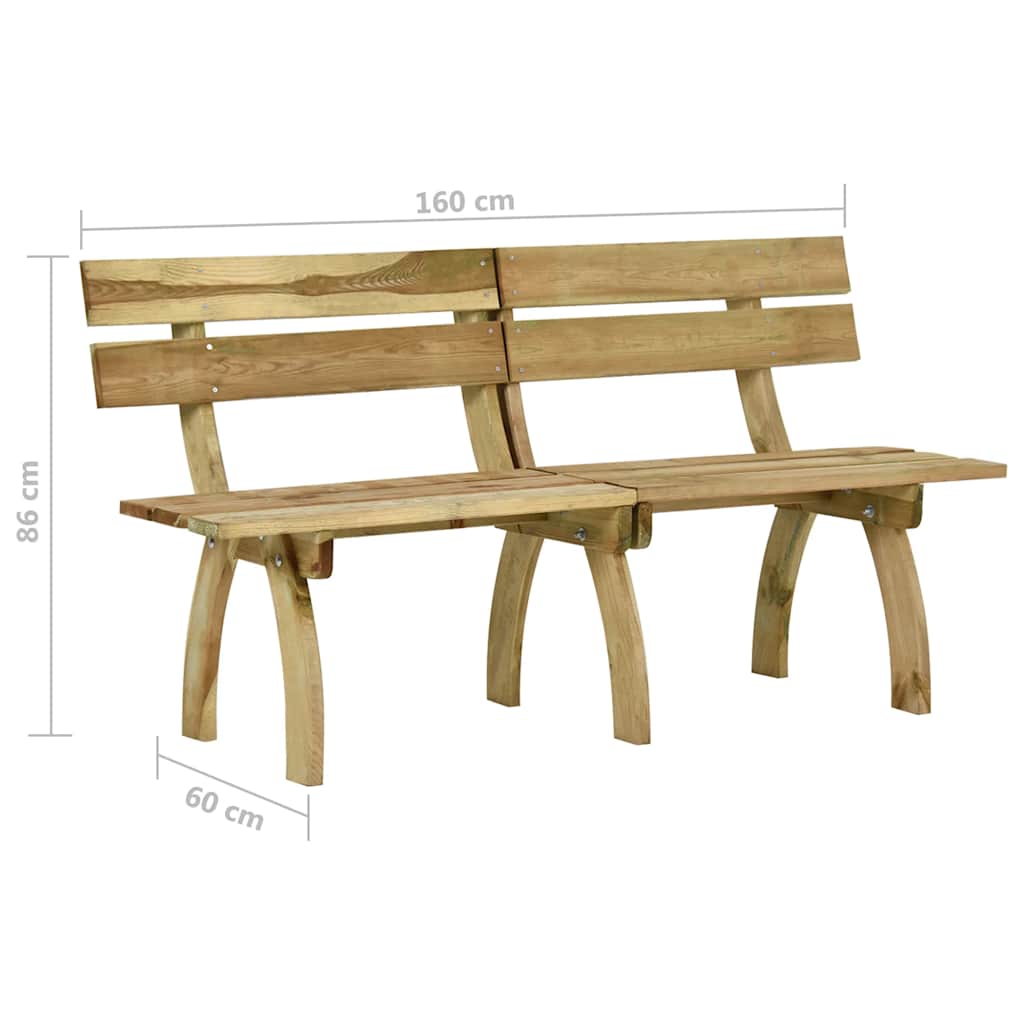 Garden Bench 160 cm Impregnated Pinewood