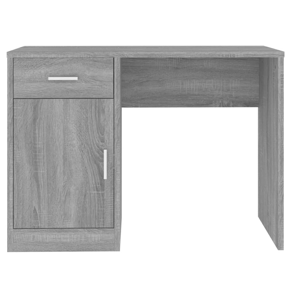 Desk with Drawer&Cabinet Grey Sonoma 100x40x73 cm Engineered Wood