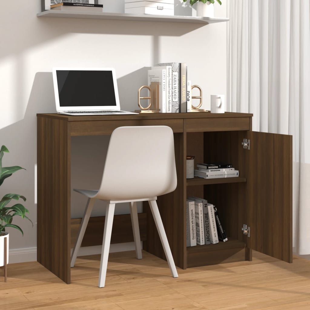 Desk Brown Oak 100x50x76 cm Engineered Wood