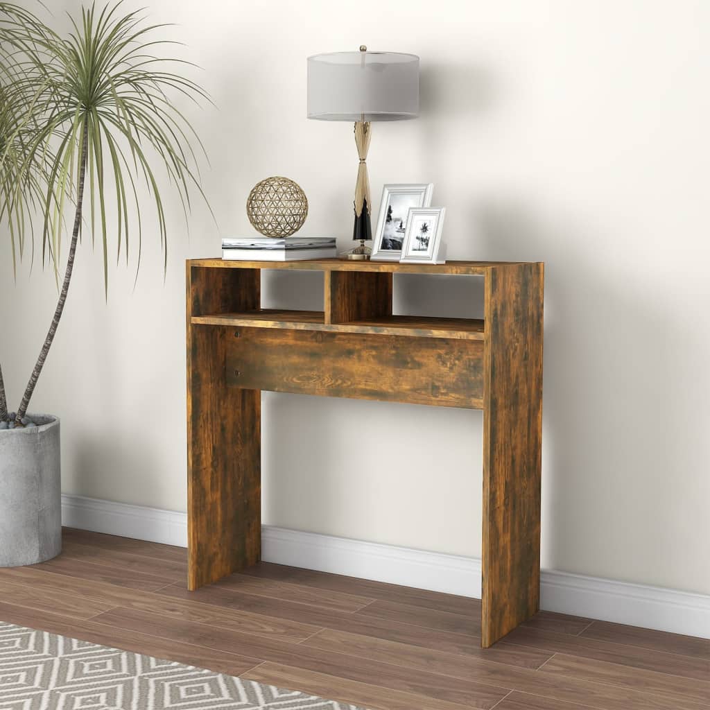 Console Table Smoked Oak 78x30x80 cm Engineered Wood
