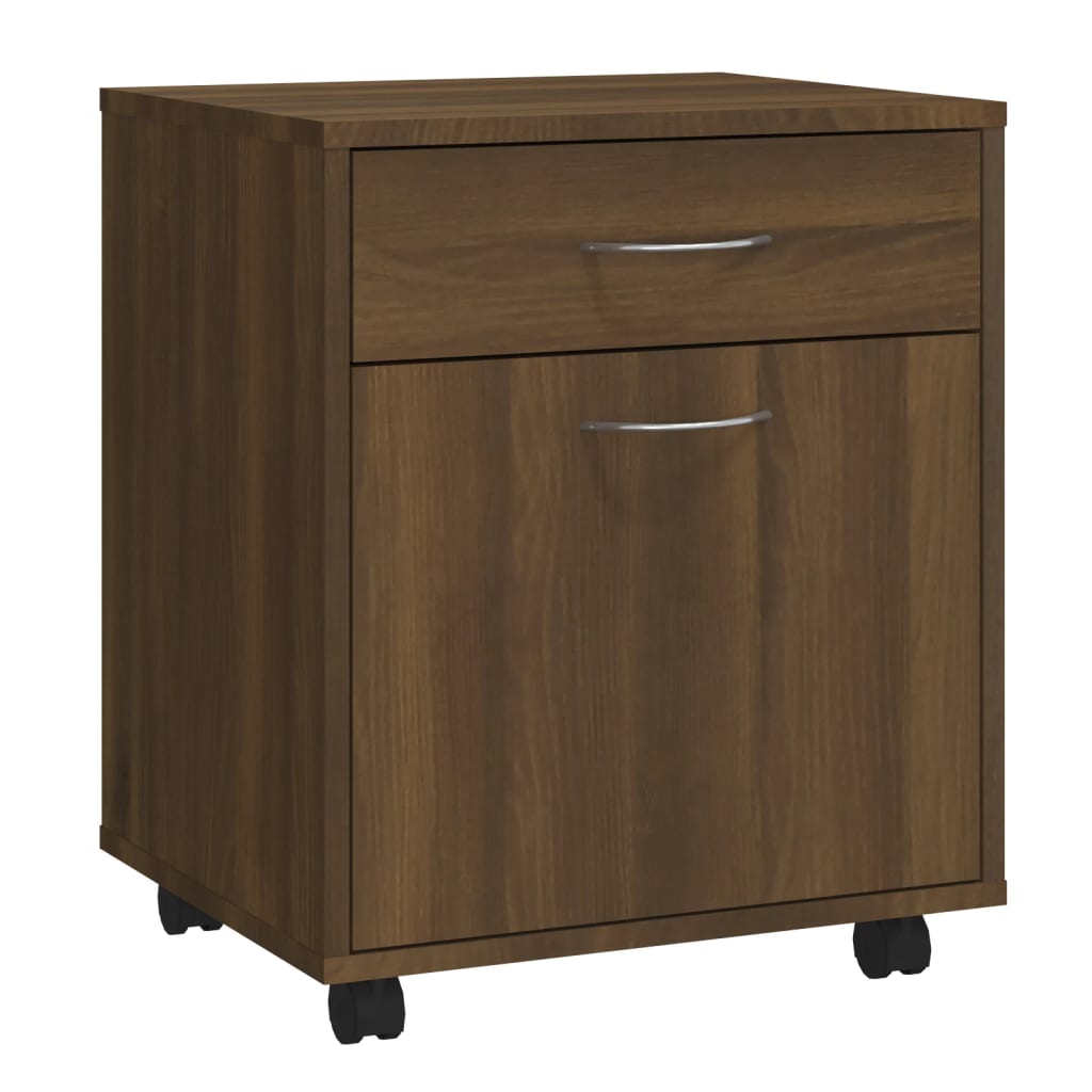 Rolling Cabinet Brown Oak 45x38x54 cm Engineered Wood