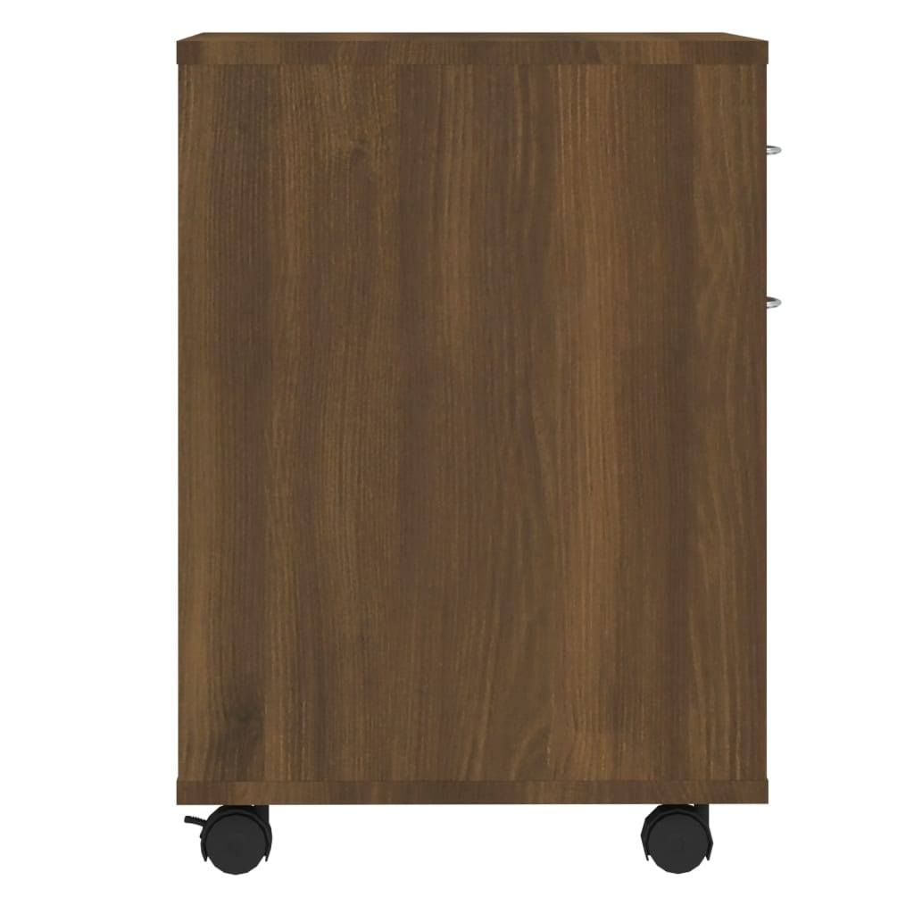 Rolling Cabinet Brown Oak 45x38x54 cm Engineered Wood