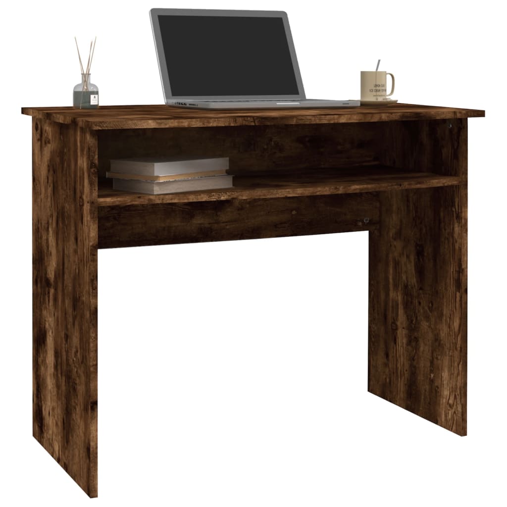 Desk Smoked Oak 90x50x74 cm Engineered Wood