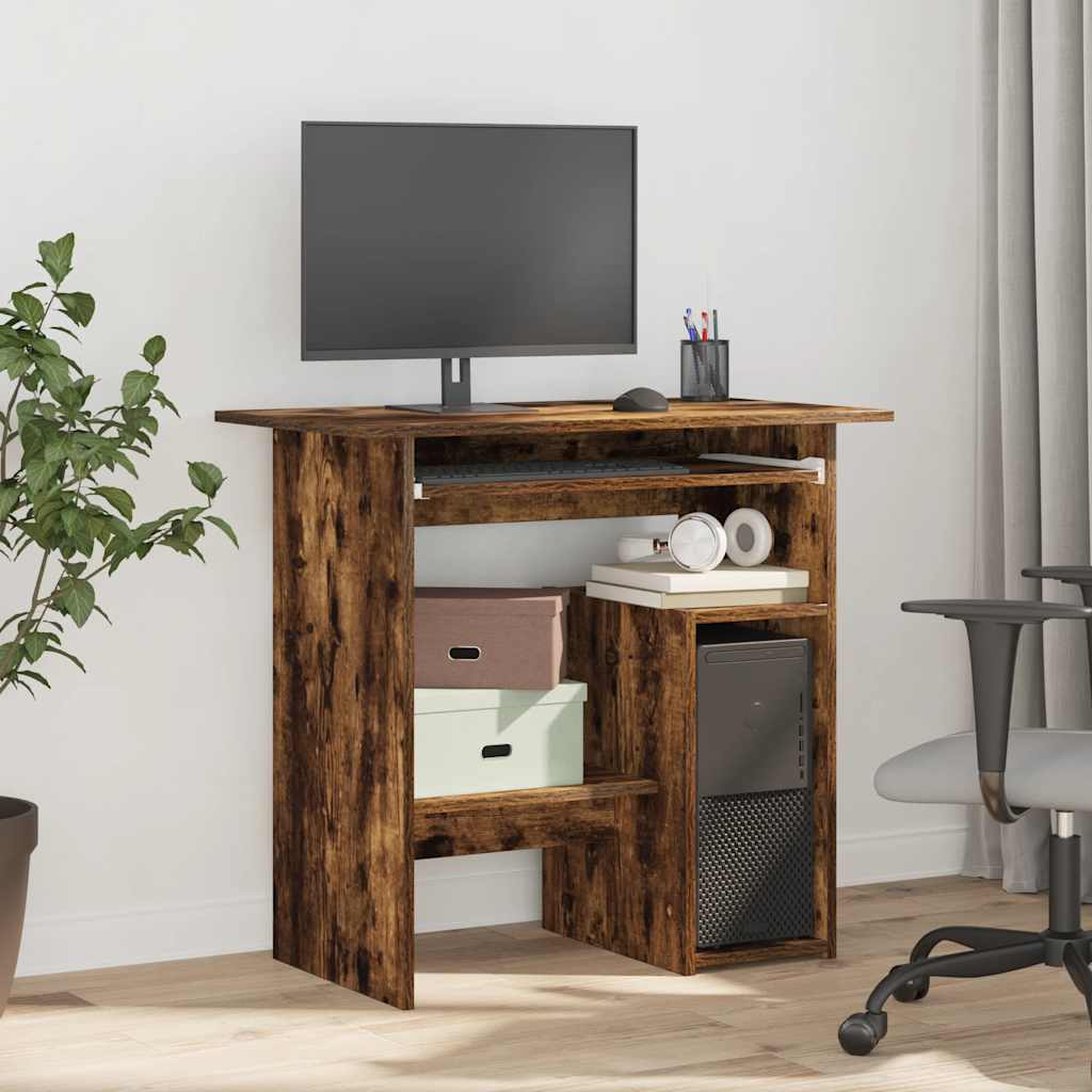 Desk Smoked Oak 80x45x74 cm Engineered Wood