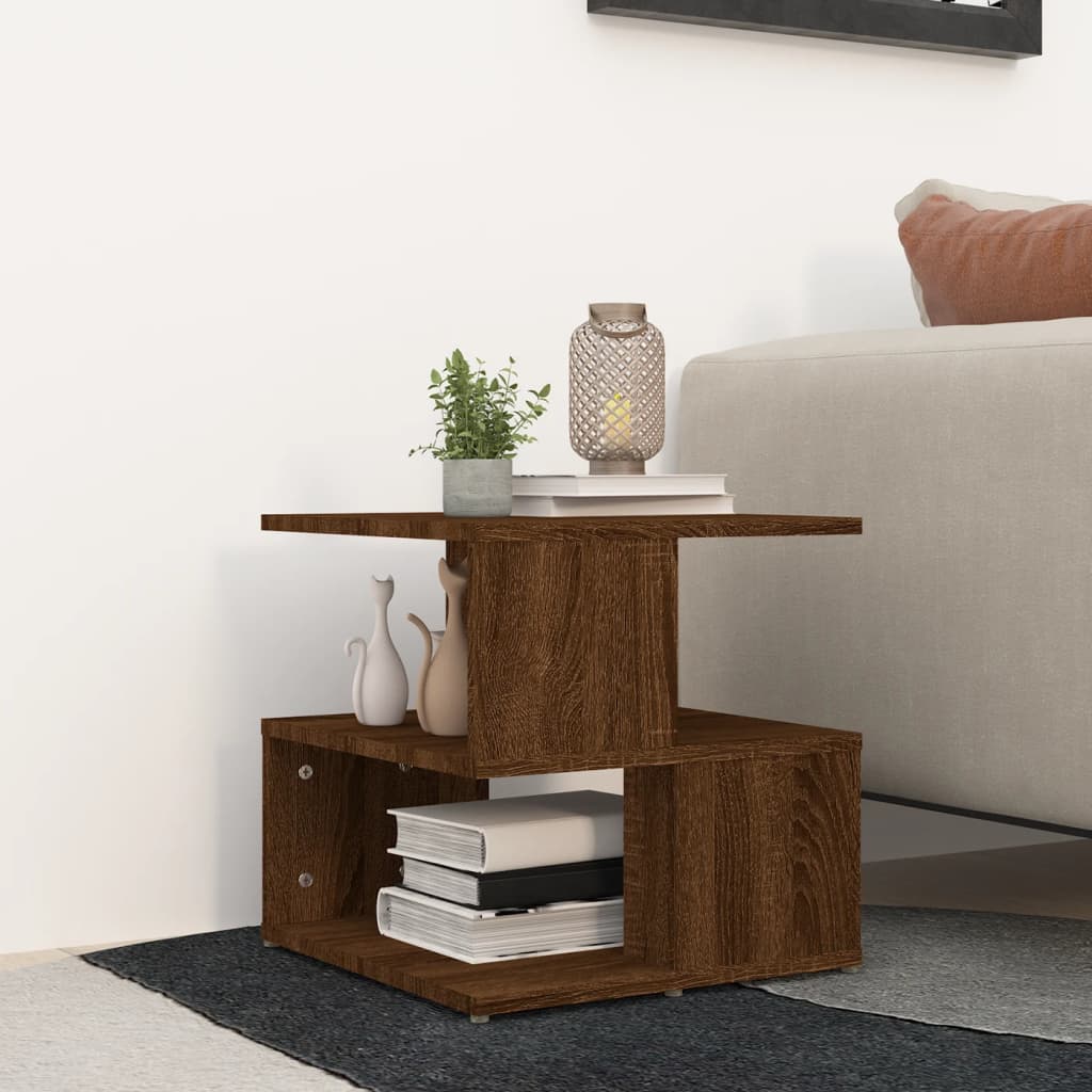 Side Table Brown Oak 40x40x40 cm Engineered Wood