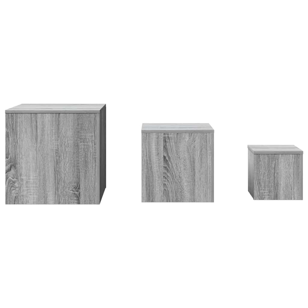 Side Tables 3 pcs Grey Sonoma Engineered Wood