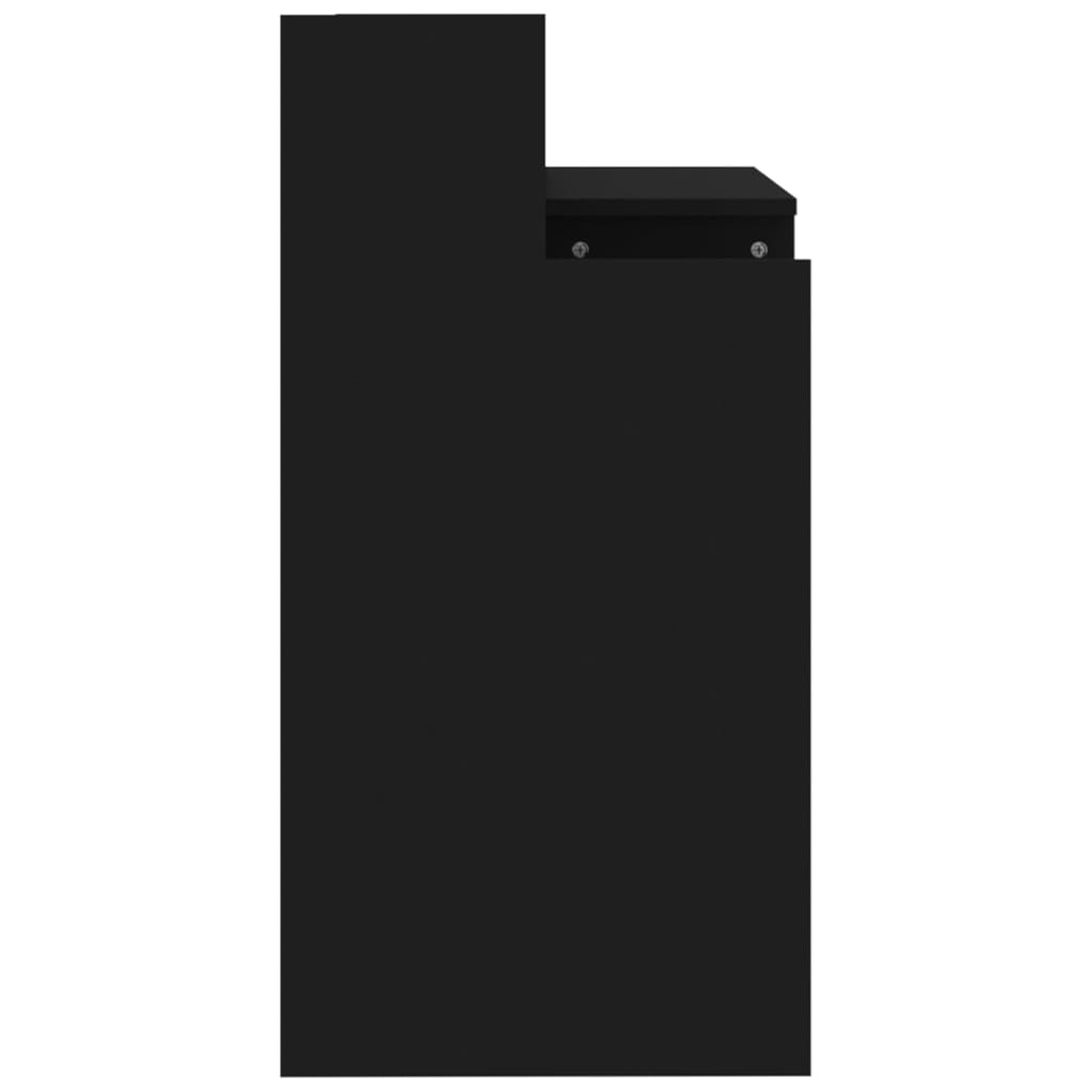 Desk with LED Lights Black 97x45x90 cm Engineered Wood