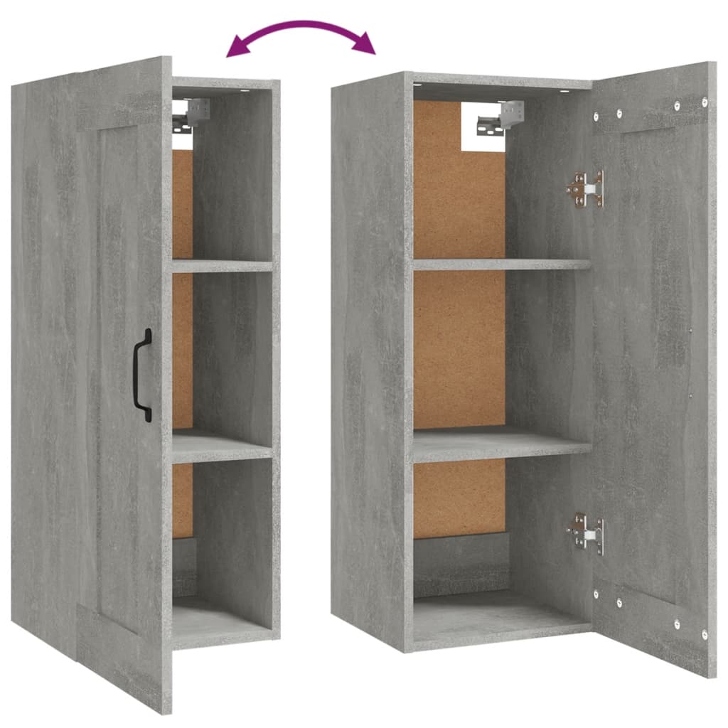 Hanging Cabinet Concrete Grey 35x34x90 cm Engineered Wood