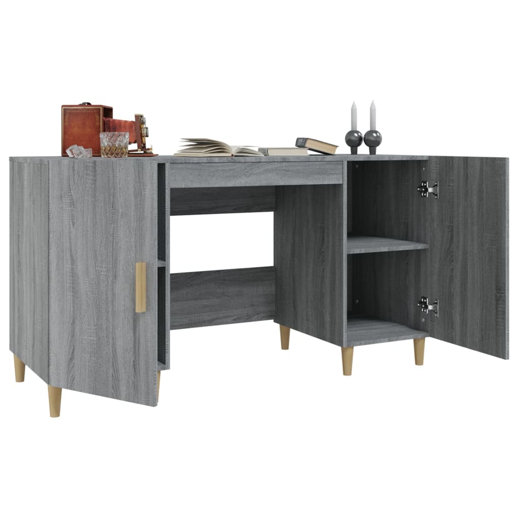 Desk Grey Sonoma 140x50x75 cm Engineered Wood