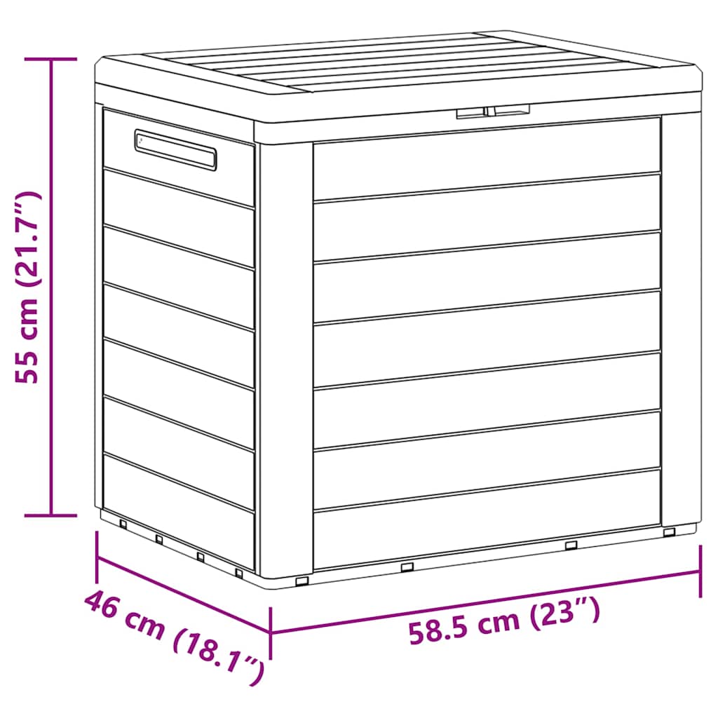 Garden Storage Box Anthracite 58.5x46x55 cm Polypropylene
