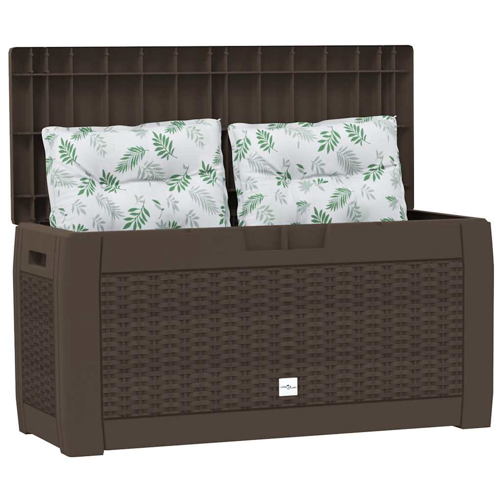 Garden Storage Box Brown 119x48x60 cm PP