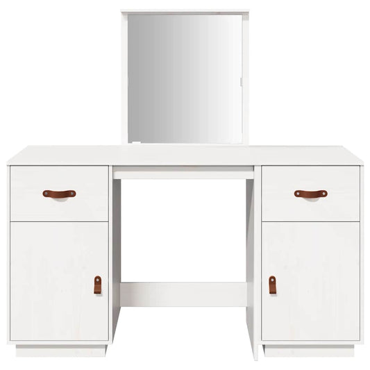 Dressing Table Set With A Mirror Solid Wood Pine