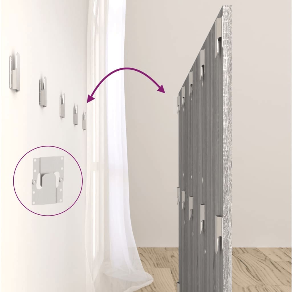 Bed Headboard with Cabinets Grey Sonoma Engineered Wood