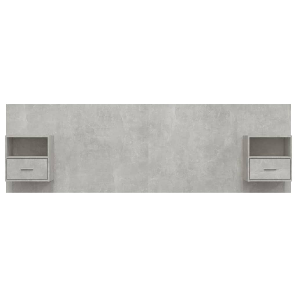 Bed Headboard with Cabinets Concrete Grey Engineered Wood