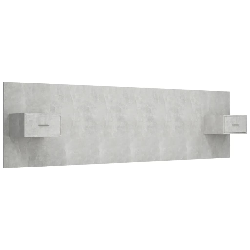 Bed Headboard with Cabinets Concrete Grey Engineered Wood