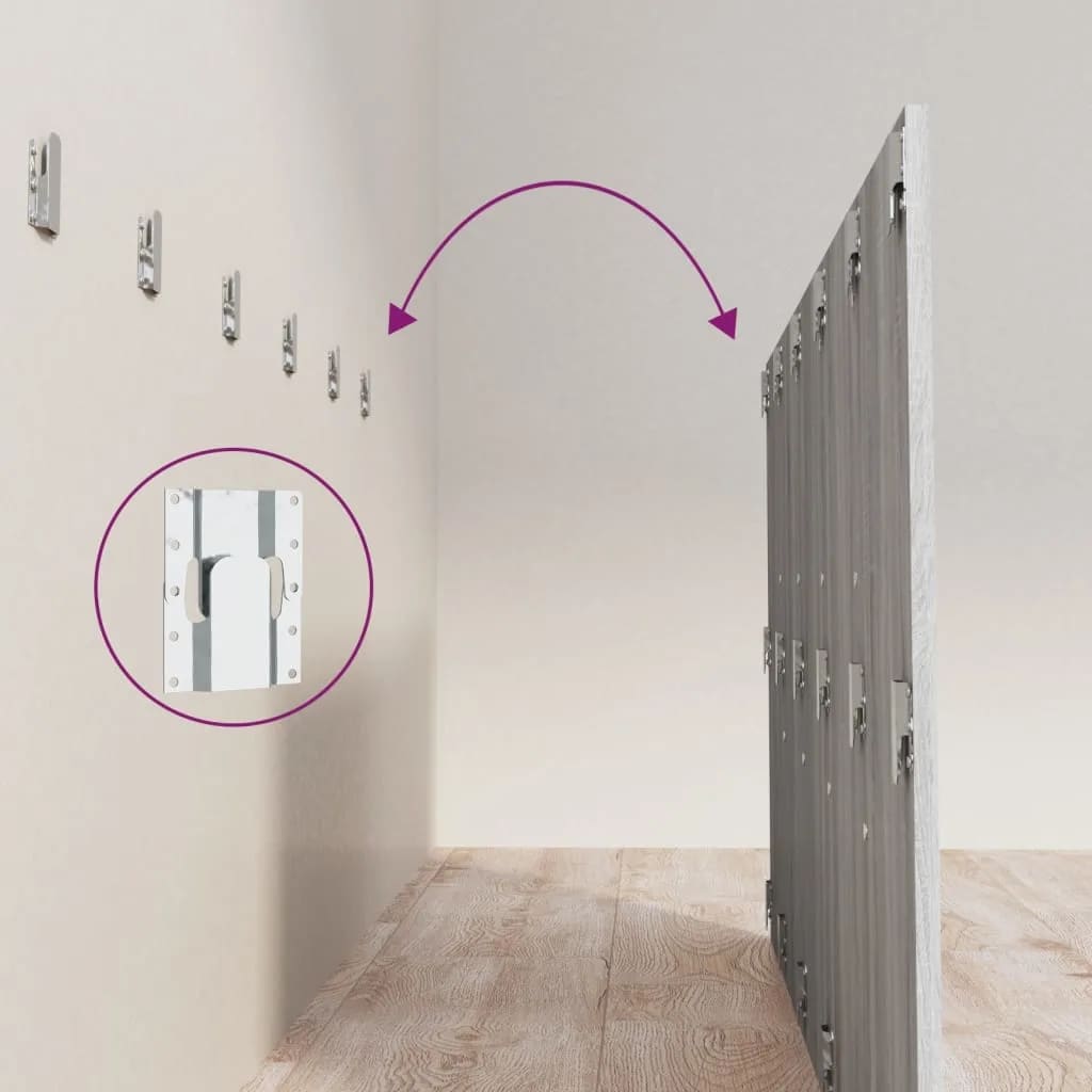 Bed Headboard with Cabinets Grey Sonoma Engineered Wood