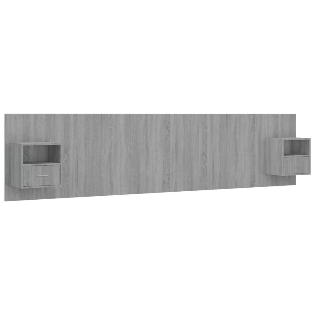Bed Headboard with Cabinets Grey Sonoma Engineered Wood