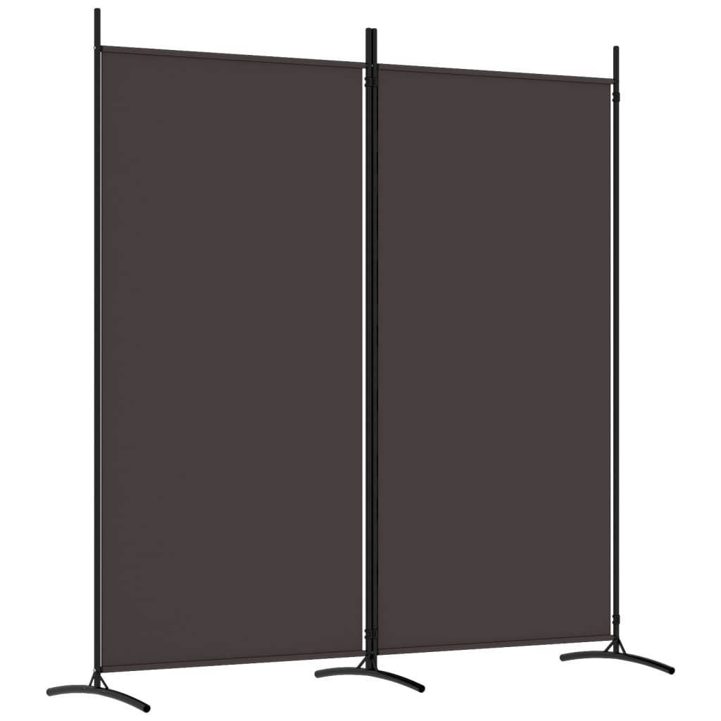 2-Panel Room Divider Brown 175x180 cm Fabric