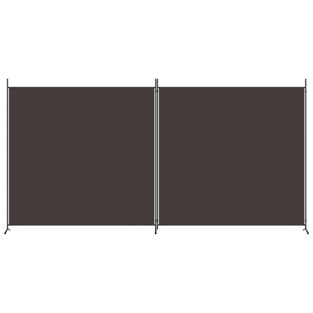 2-Panel Room Divider Brown 348x180 cm Fabric