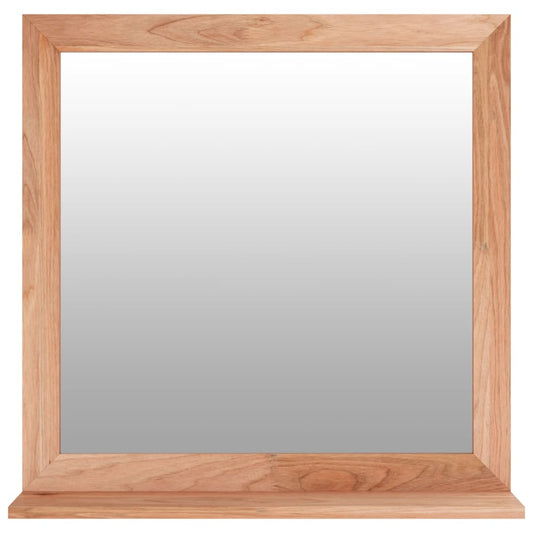 Wall Mirror 55X55 Cm Solid Wood Walnut