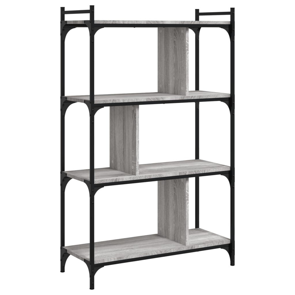 Bookcase 4-Tier Grey Sonoma 76x32x123 cm Engineered Wood