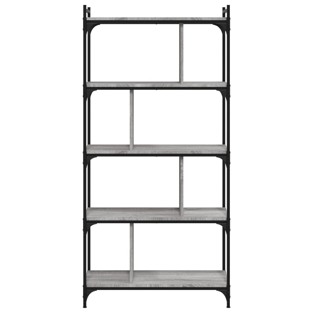 Bookcase 5-Tier Grey Sonoma 76x32x158 cm Engineered Wood