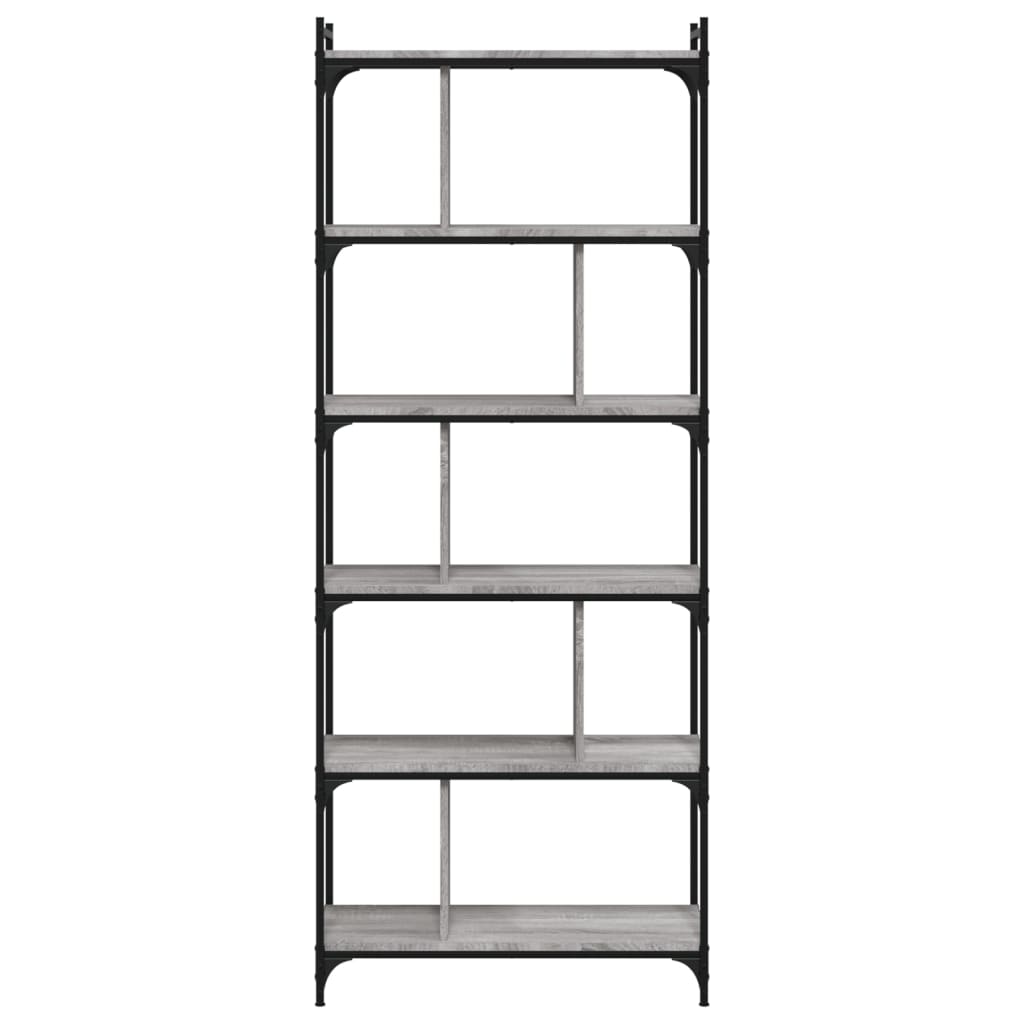 Bookcase 6-Tier Grey Sonoma 76x32x192 cm Engineered Wood