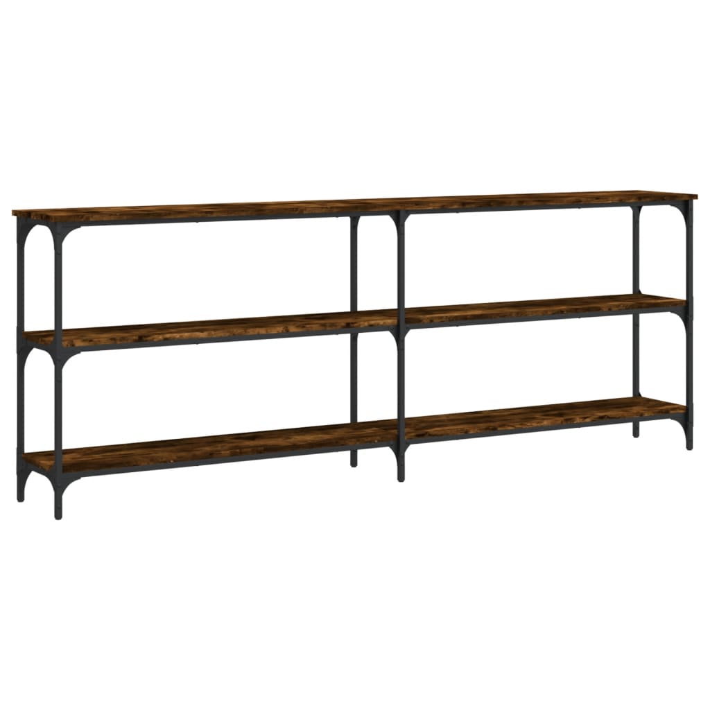 Console Table Smoked Oak 200x29x75 cm Engineered Wood