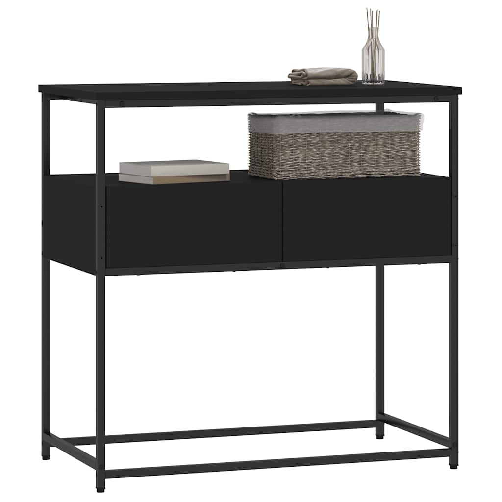 Console Table Black 75x40x75 cm Engineered Wood