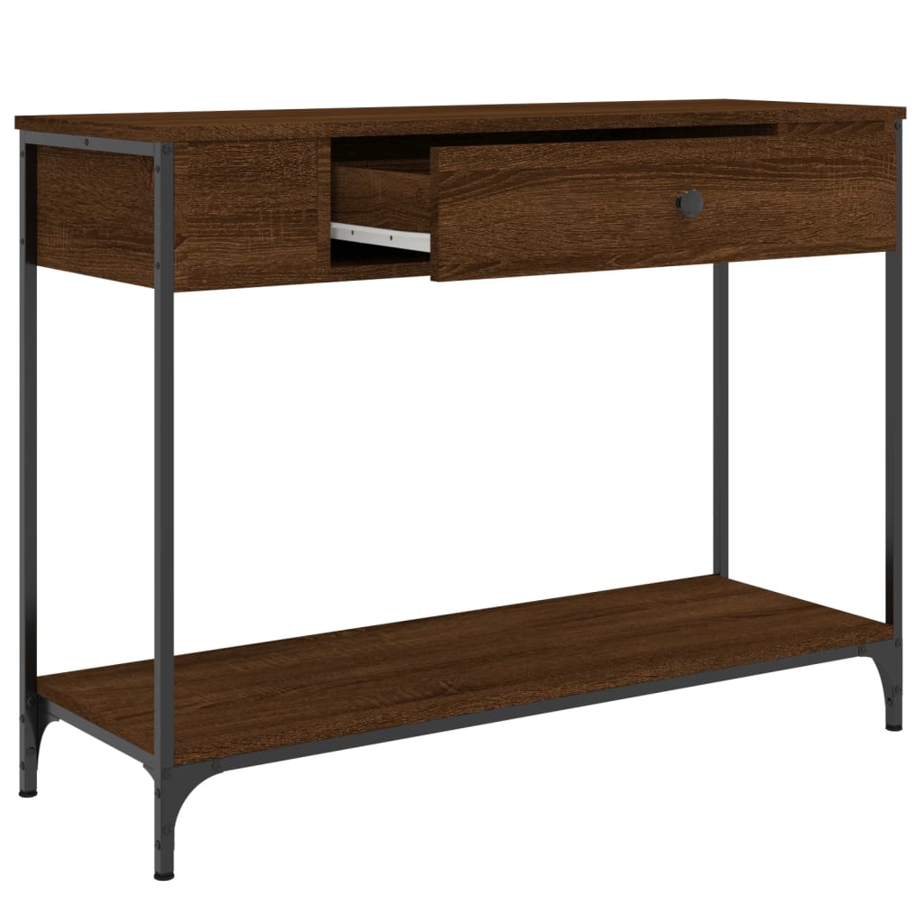 Console Table Brown Oak 100x34.5x75 cm Engineered Wood