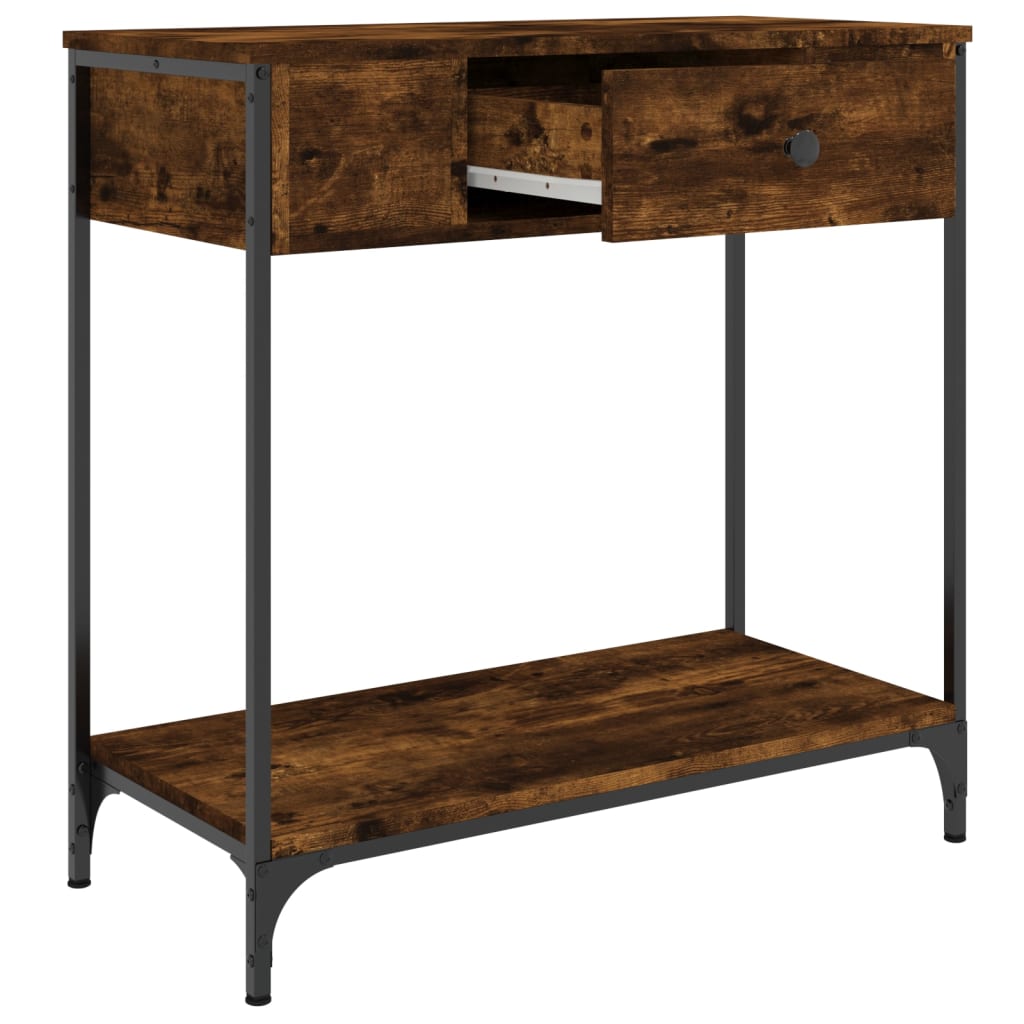 Console Table Smoked Oak 75x34.5x75 cm Engineered Wood