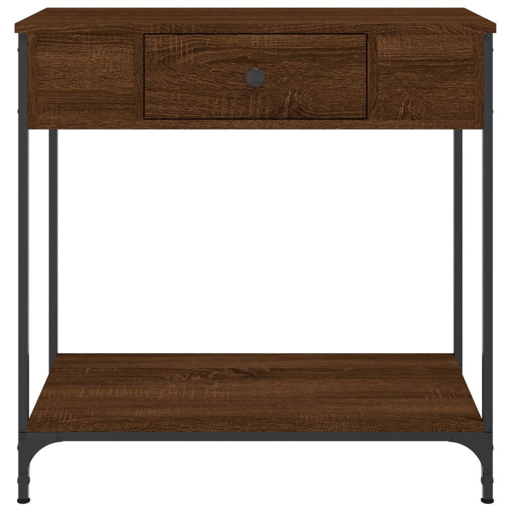 Console Table Brown Oak 75x34.5x75 cm Engineered Wood