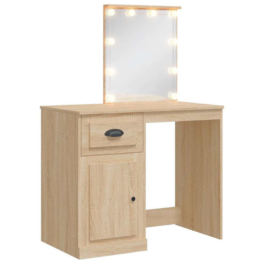 Dressing Table With Led Lights 90X42X132.5 Cm