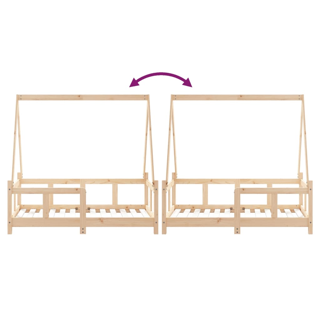 Kids Bed Frame 70x140 cm Solid Wood Pine