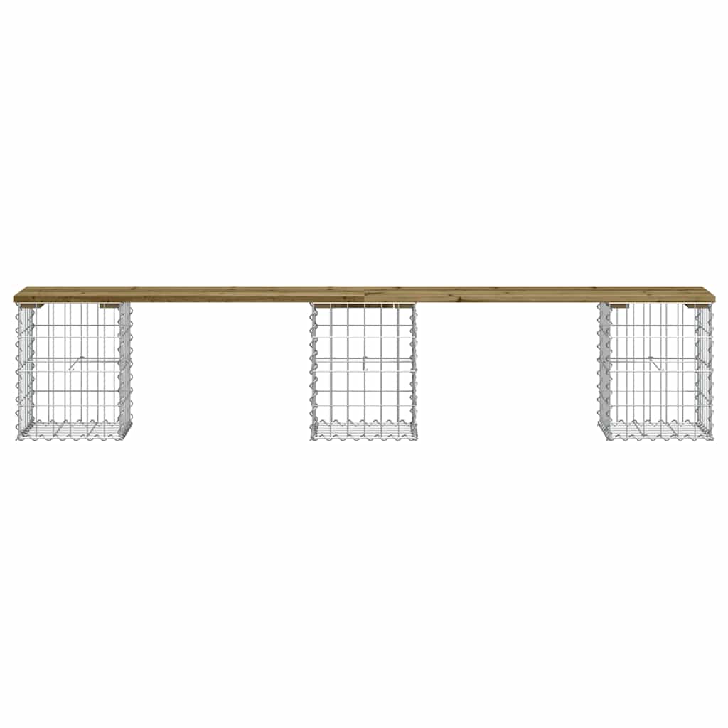 Garden Bench Gabion Design 203x31x42 cm Impregnated Wood Pine