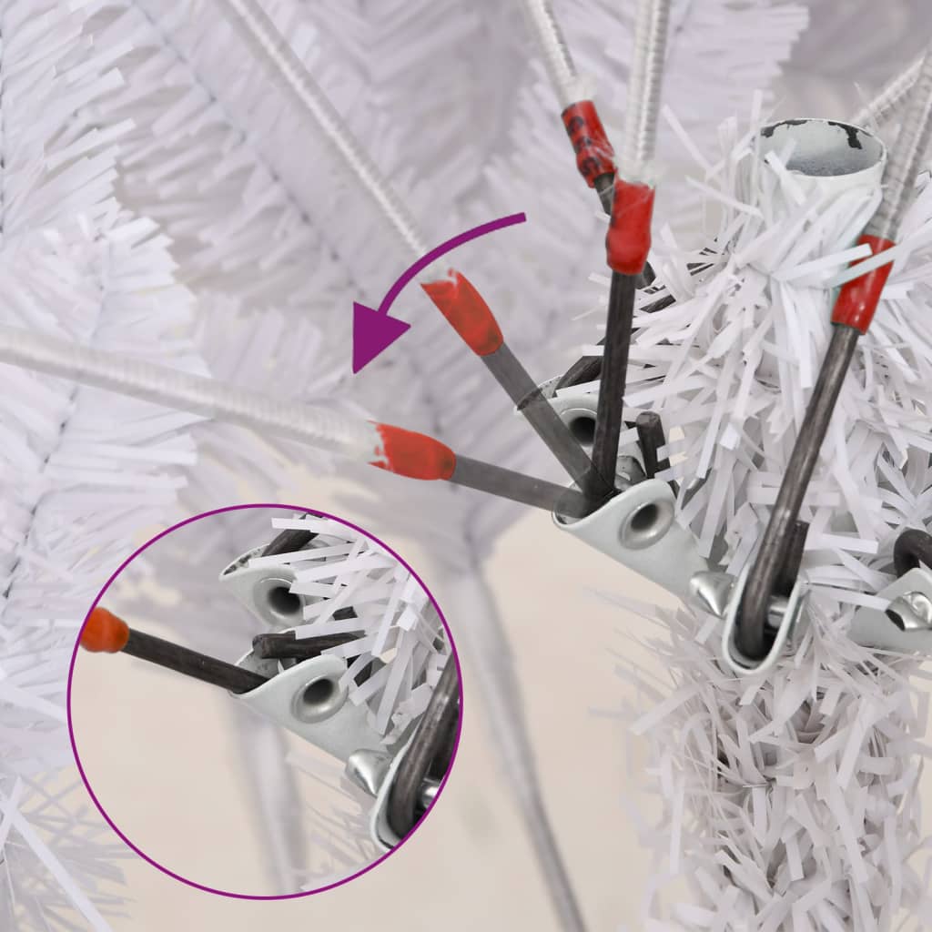 Artificial Hinged Christmas Tree with Stand White 240 cm