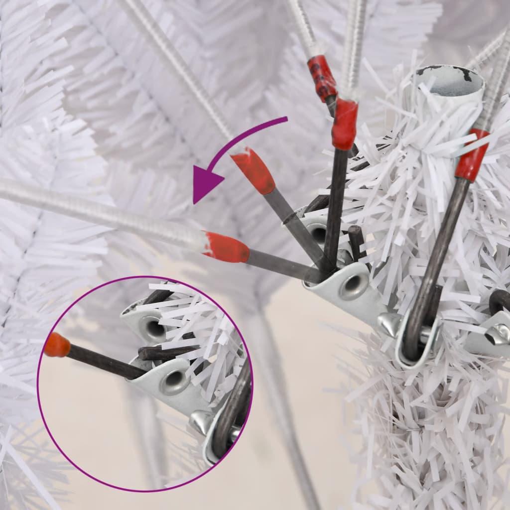 Artificial Hinged Christmas Tree with Stand White 270 cm