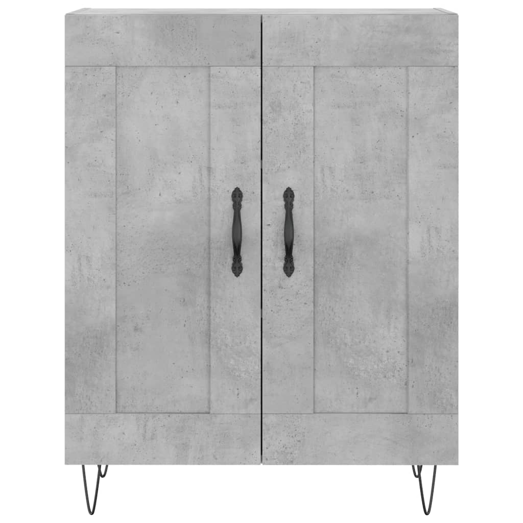 Highboard Concrete Grey 69.5x34x180 cm Engineered Wood