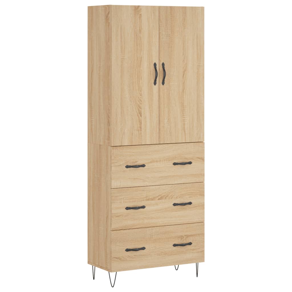 Highboard Sonoma Oak 69.5x34x180 cm Engineered Wood